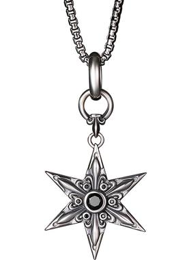 海盗船银饰新款六芒星项链女小众