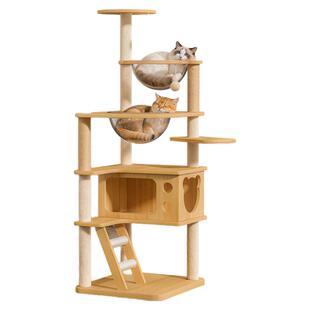 猫爬架猫窝猫树一体大型通天柱木质猫架子太空舱跳台剑麻猫咪玩具