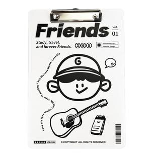 shibook木质可挂式防夹简笔画系列A4文件试卷资料收纳夹板板夹学生写字垫板加厚点菜单板夹试卷多功能夹票据