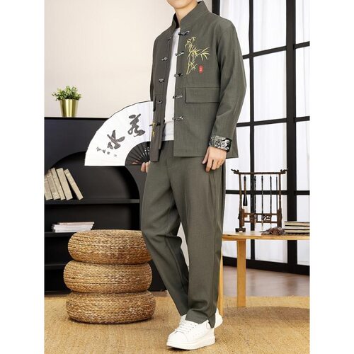 O 92688 Chinese Style Tang Suit Mens Full Set 国风唐装套装