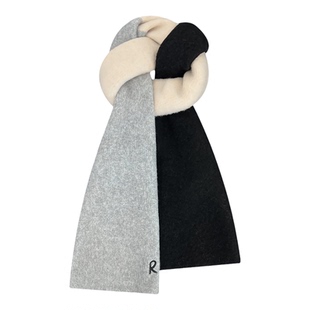 文艺小清新软糯针织围巾男女冬季保暖韩版拼色百搭氛围感情侣围脖