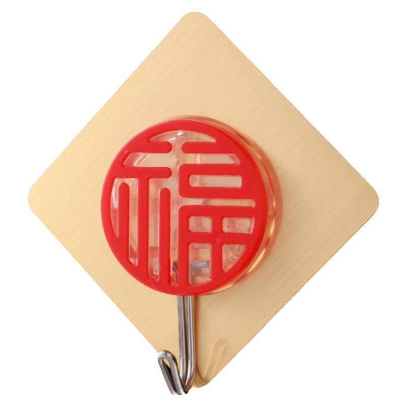 强力粘胶免打孔无痕红色挂钩