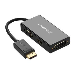 绿联DP转HDMI/DVI/VGA转换器三合一电脑接显示器投电视视频转接头
