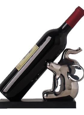 创意大象红酒架摆件高级感