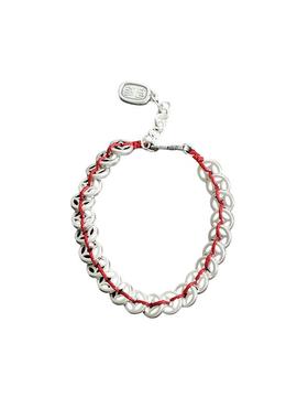 足银复古钱币编绳手链女轻奢高级感2025年小众设计个性简约饰品