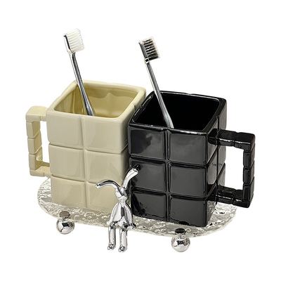 多巴胺新款漱口杯高级感套装情侣一对洗漱杯刷牙杯置物架洗漱套装