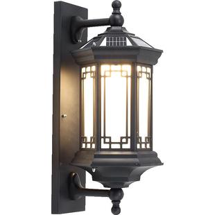 庭院壁灯别墅大门口阳台柱子两侧新中式室外户外防水太阳能外墙灯