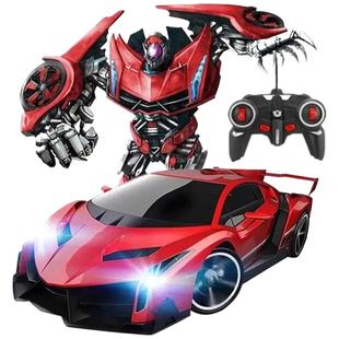 遥控汽车儿童玩具金刚警车变形手势感应跑车3-8男孩漂移赛车礼物