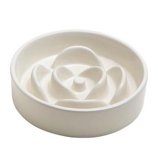 Petdebby花瓣陶瓷慢食碗狗碗防噎狗食盆防止黑下巴猫碗猫咪慢食盆