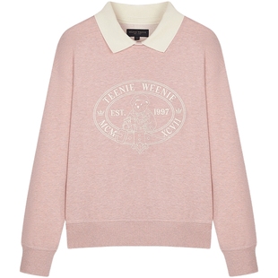 TeenieWeenie小熊女装卫衣秋冬气质学院风翻领长袖套头内搭上衣