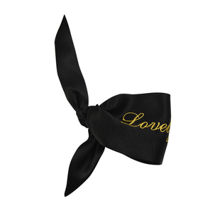 GLEE RAINBOW黑色真丝光泽缎面Lovely Baby刺绣手腕巾 丝巾choker