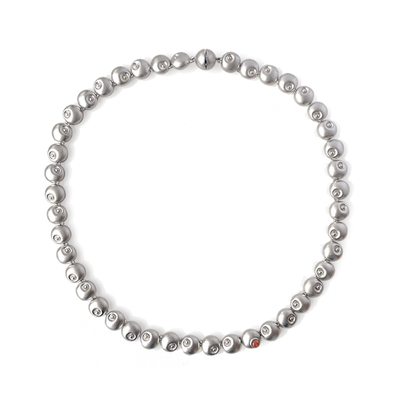 THING OF E【赤】系列 圆形钉珠侧镶石磁吸项链小号 气质锁骨链