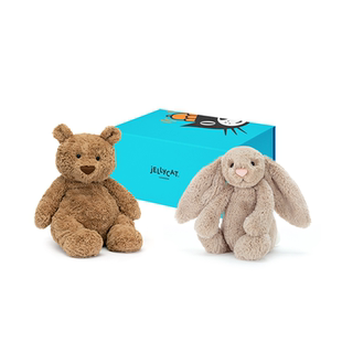 英国Jellycat经典拍档礼盒装巴塞罗熊邦尼兔毛绒玩具生日礼物