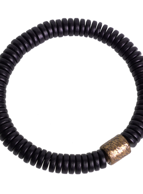 曲尾花中性黑檀木原创手链