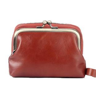 2025新款真皮复古夹扣一体卡包可拆卸零钱包多功能钱包口红收纳包