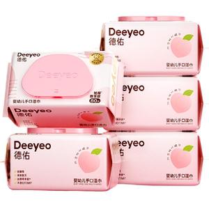 德佑婴儿湿巾加厚款新生儿童宝宝手口屁专用湿纸巾桃叶大包家庭装