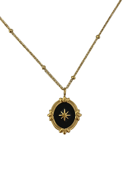 安眠曲钛钢女黑色滴釉项链不掉色