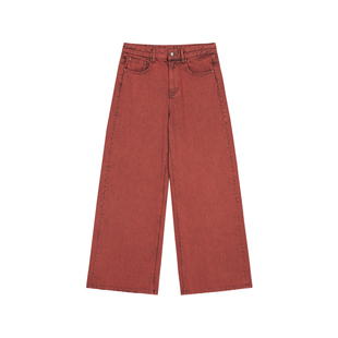 JNBY/江南布衣春秋牛仔长裤女宽松阔腿棉质挺阔柔软通勤5O8E14340