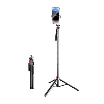 真四轴防抖2025新款自拍杆落地三脚架手机拍照直播支架旅游便携自拍神器360度旋转手持演唱会视频通用拍摄架