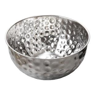 ins风金色锤纹沙拉碗不锈钢加高加深料理盆家用水果盆烘焙工具