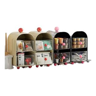 咖啡角桌面茶包收纳盒抽屉式办公茶水间餐桌零食小杂物台面置物架