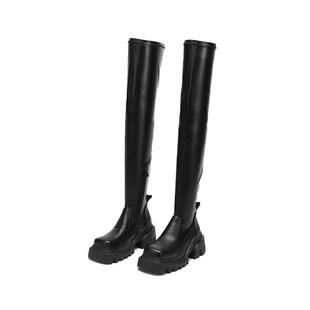 赵露思同款DAPHNELAB方糖过膝靴2代2025秋冬厚底增高显腿细长筒靴