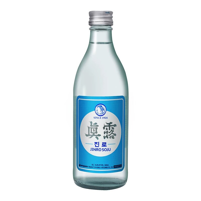韩国原装进口真露烧酒复古版经典款16度原味利口酒女士微醺360ml