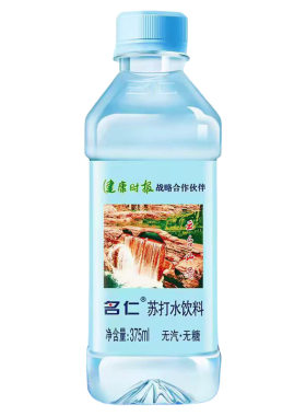 名仁苏打水经典原味无糖汽水/柠檬苏打低糖柠檬味375ml饮料碱性