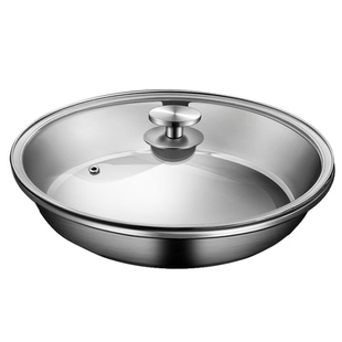 食品级316L不锈钢盘子圆盘菜盘碟子家用厨房深盘果盘带盖蒸鱼餐盘