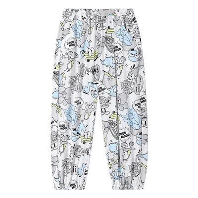 安奈儿童装男童女童防蚊裤子夏透气云感垂顺凉感束脚长裤