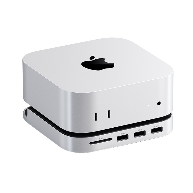 Satechi 适用MacMini M4 2024新款台式机拓展坞底座带SSD固态硬盘盒苹果电脑转换器Typec扩展US