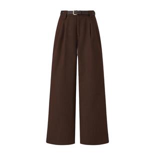 【冬季新品】GOLDEN BEAR/金熊 新款女士棉感含亚麻阔腿休闲裤