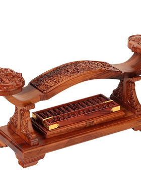 实木木雕雕刻玄关电视柜如意算盘