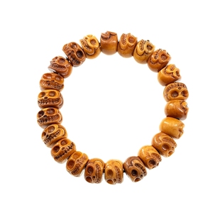 卡杰格朵.西藏天然牦牛骨佛珠手串文玩牛骨骷髅单圈尸陀林主手链