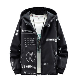 外套男春秋两面穿春款青少年夹克学生潮流帅气男生褂子男孩冲锋衣