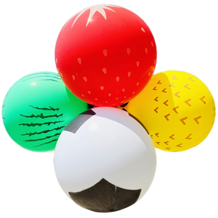 36寸印花气球正圆加厚菠萝草莓足球水果气球卡通公园儿童玩具摆摊