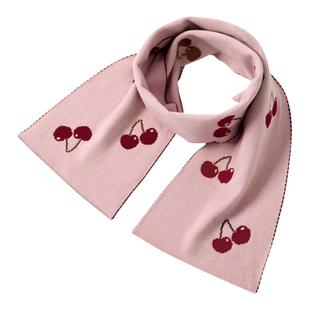 尼多熊儿童提花针织围巾长款男女童防风护颈巾女宝宝秋冬保暖围脖