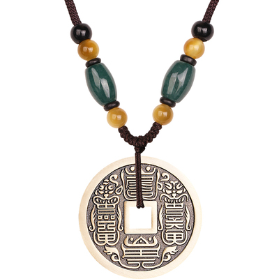 道家纯铜六丁六甲山鬼花钱吊坠