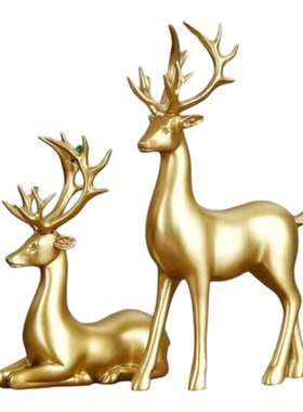 高档金鹿摆件欧式金色麋鹿创意