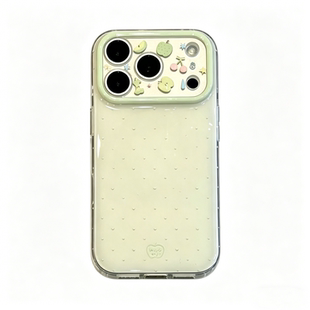 苹果手机壳17promax波点绿色水果Iiphone16保护壳礼结青苹果透明软壳15小清新新款14手机保护套13可爱12/11