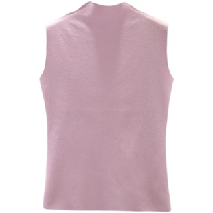 半高领保暖背心女秋冬德绒无袖内搭黑色打底衫百搭洋气吊带上衣