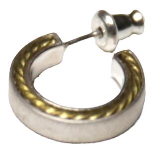 日本AMP JAPAN扭绞金黄铜线不规则低调雾面925银耳钉NMAJ-504WH