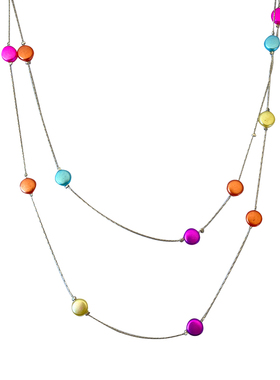 ZRZO双层彩色豆豆链条项链