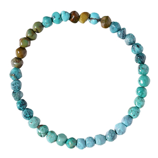 天然绿松石随形手串手链湖北十堰高瓷高蓝绿水草纹松石原矿保真