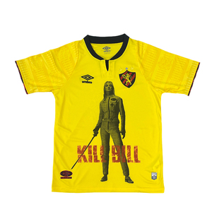 杀死比尔球衣Remake人像T恤花字设计足球服运动网眼欧美潮流印花