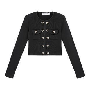 self-portrait 秋冬经典黑小香风甜美针织开衫外套上衣