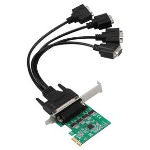 DIEWU PCIE 1x转4口2口RS232串口卡2口4口扩展卡台式机通用COM卡