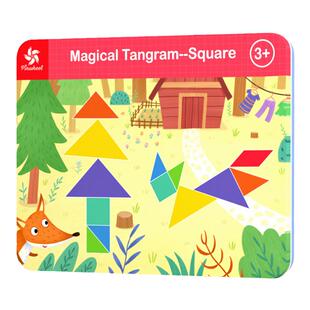 Pinwheel磁性七巧板拼图创意磁力贴幼儿园益智几何教具儿童玩具