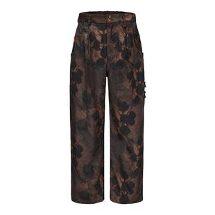 碧海潮生【枯荣】秋冬新款原创中国风国潮绒面印花宽松休闲长裤