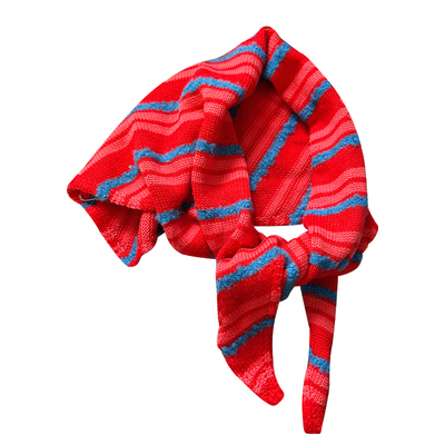 韩系条纹针织三角巾披肩